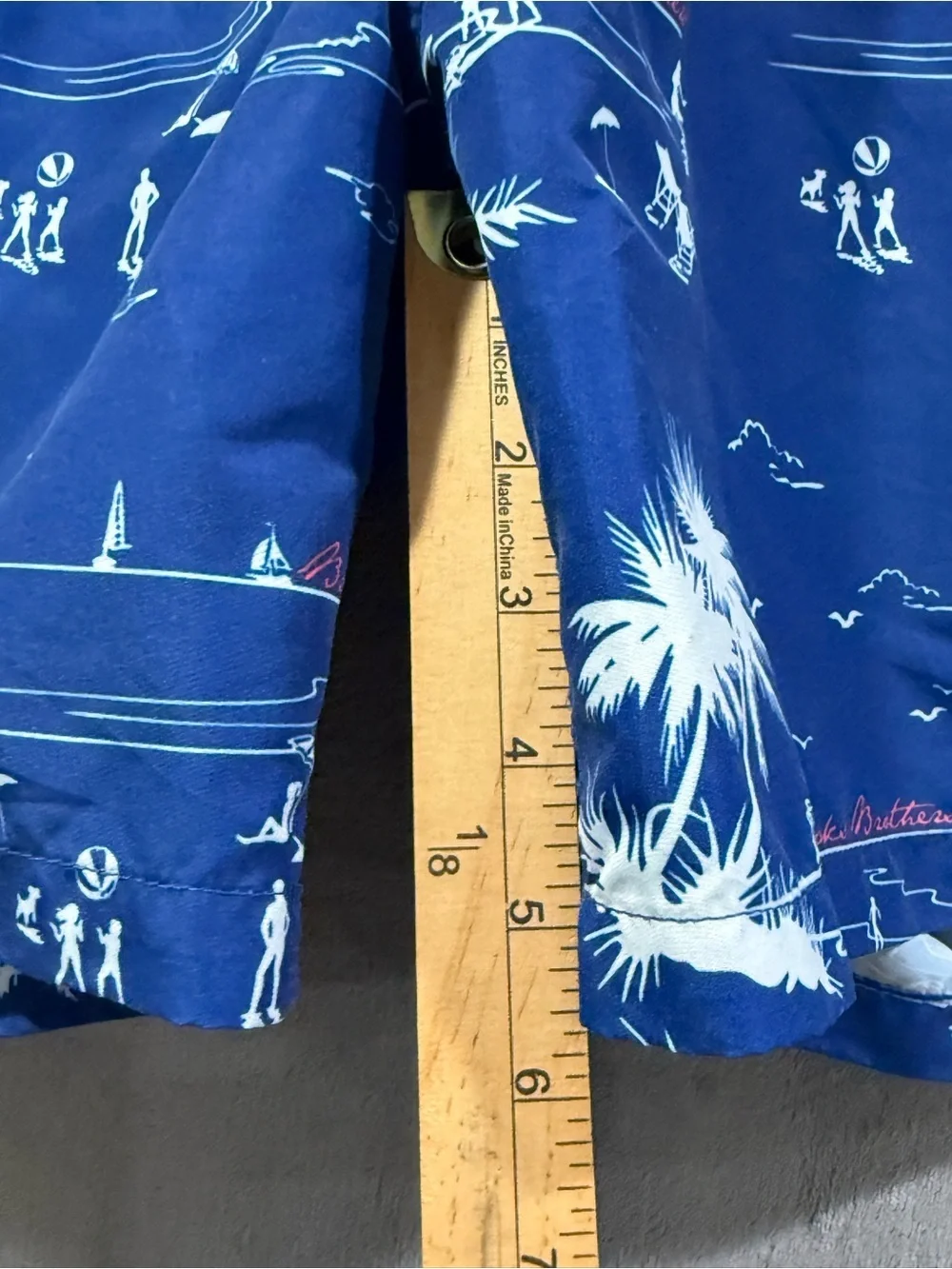 Brooks Brothers Mens Swim Trunks Size L Navy Blue Nautical Sailboat Blueprint